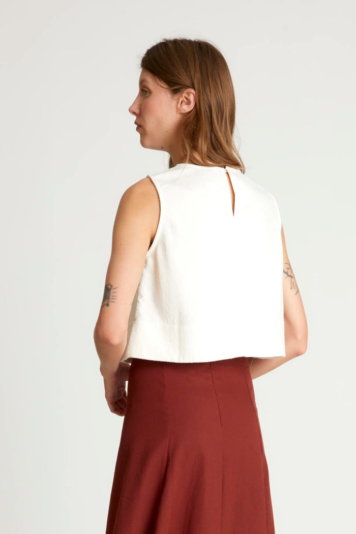 Wild Pony Top Corto Tweed Blanco