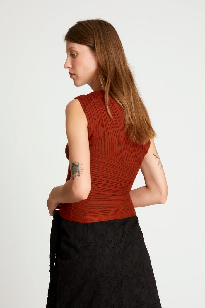 wild Pony Top De Punto Asimétrico Marrón