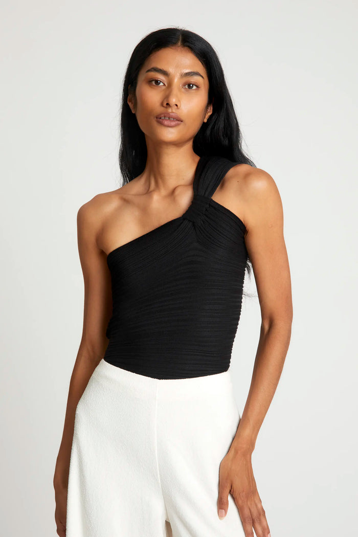 wild pony Top de punto asimétrico negro