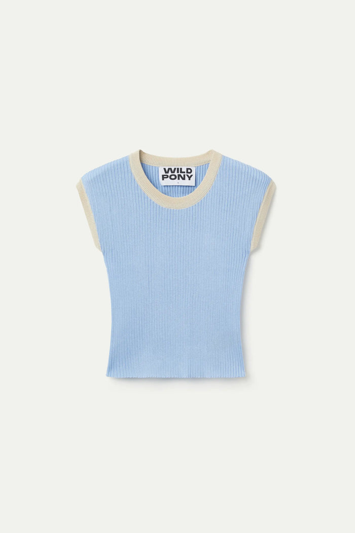 Wild Pony Top De Punto Bicolor Azul