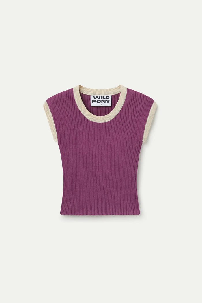 Wild Pony Top De Punto Bicolor Morado