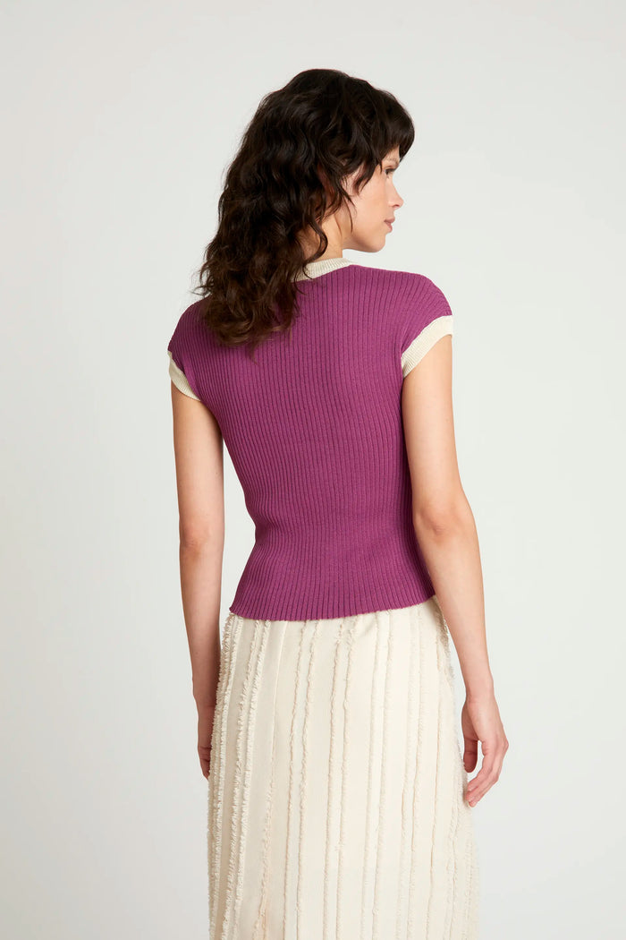Wild Pony Top De Punto Bicolor Morado