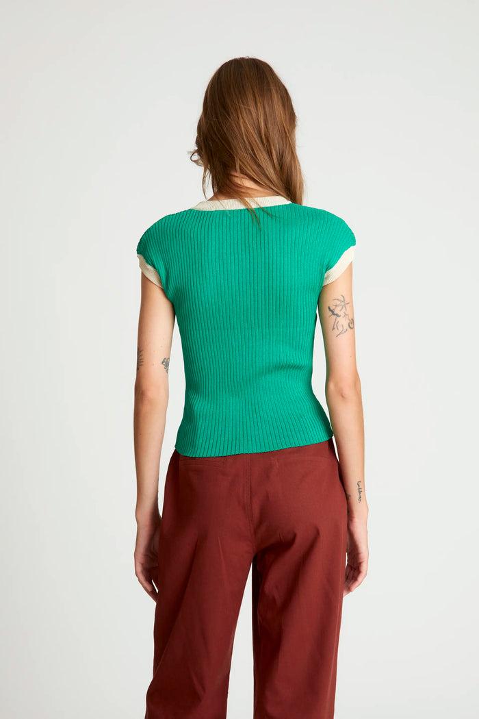 Wild Pony Top De Punto Bicolor Verde