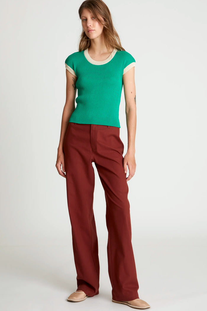 Wild Pony Top De Punto Bicolor Verde