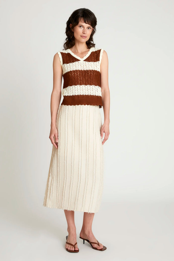 Wild Pony Top De Punto Calado Rayas Marrón