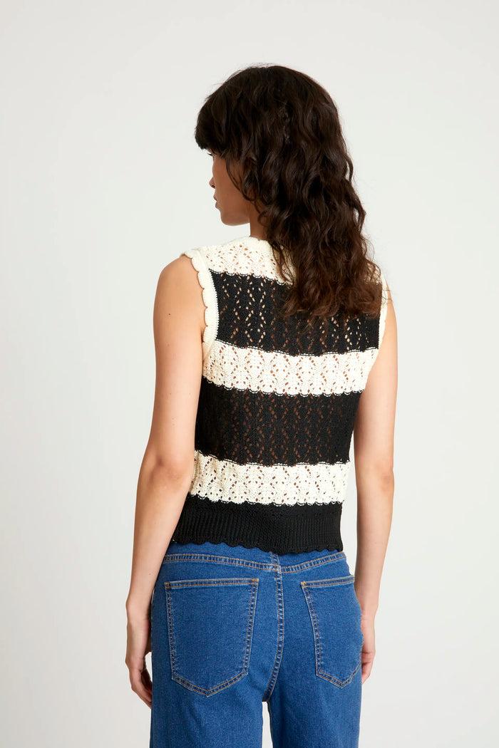 Wild Pony Top De Punto Calado Rayas Negro