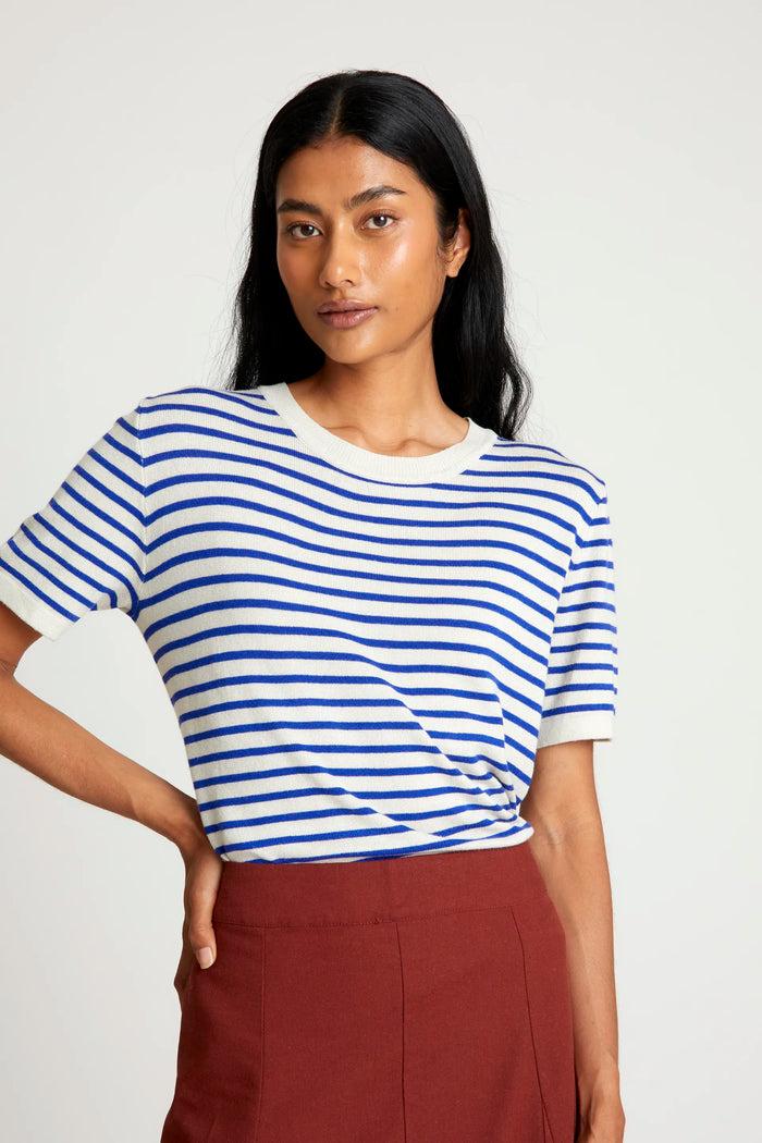 wild pony Top de punto rayas azules