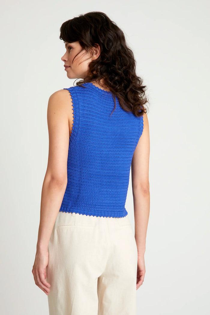 Wild Pony Top De Punto Textura Waffle Azul