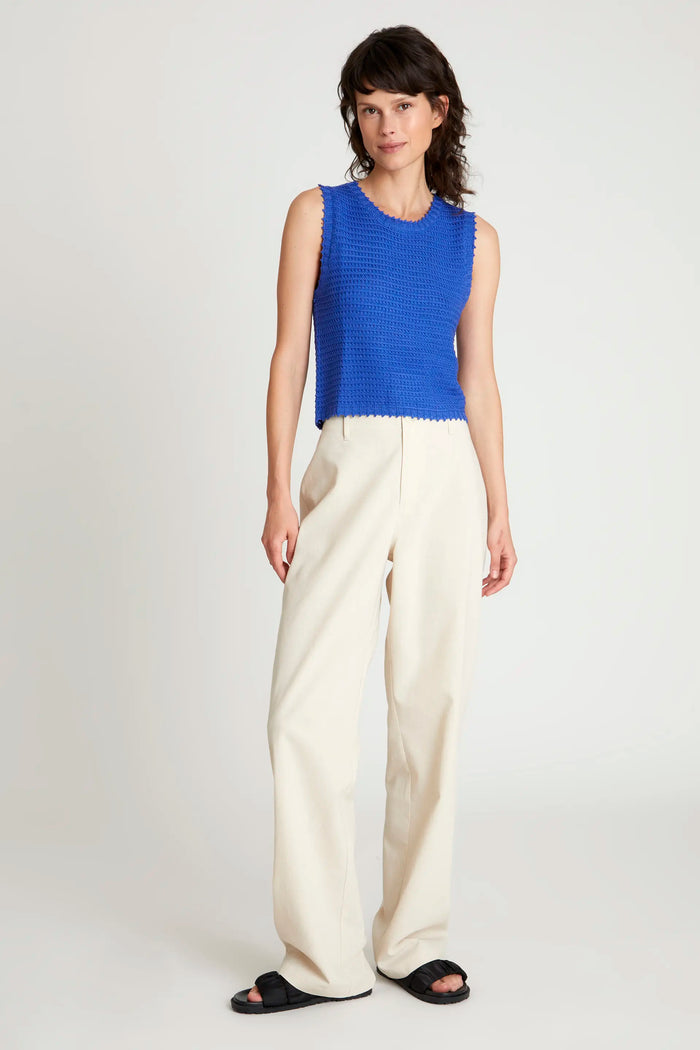 Wild Pony Top De Punto Textura Waffle Azul