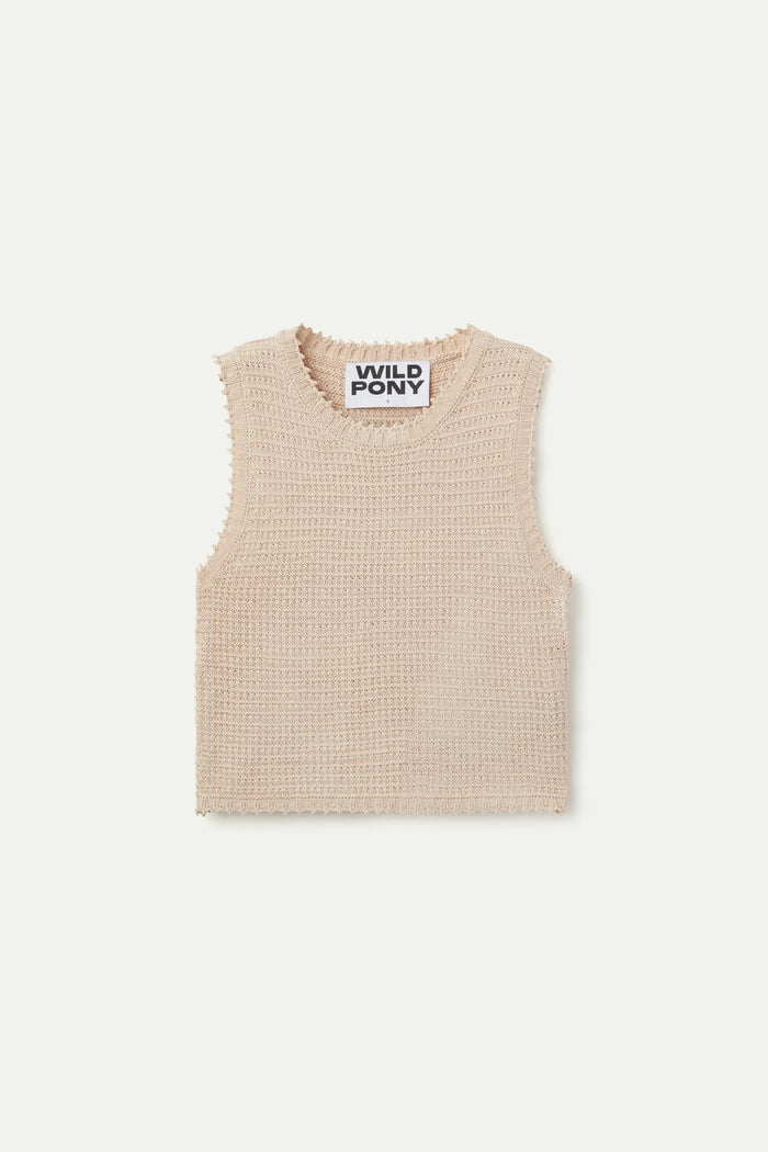 Wild Pony Top De Punto Textura Waffle Blanco