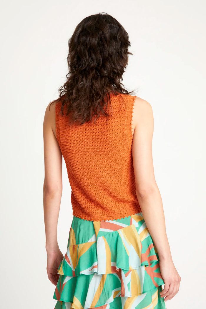 Wild Pony Top De Punto Textura Waffle Naranja