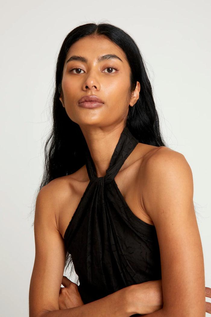 Wild Pony Top Halter Jacquard Negro