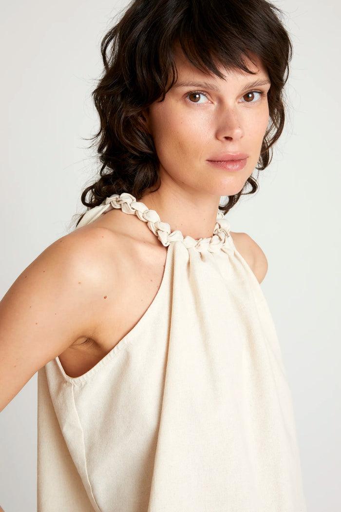 Wild Pony Top Halter Lino Blanco