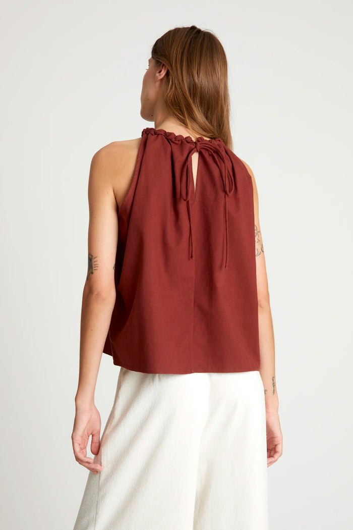 Wild Pony Top Halter Lino Marrón