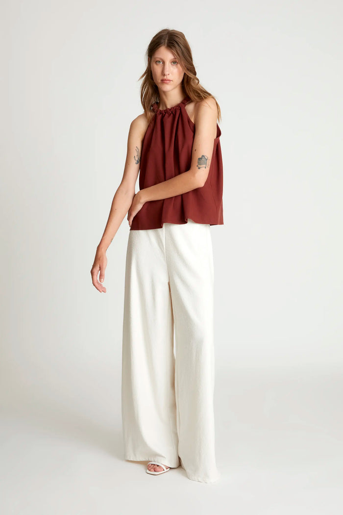 Wild Pony Top Halter Lino Marrón