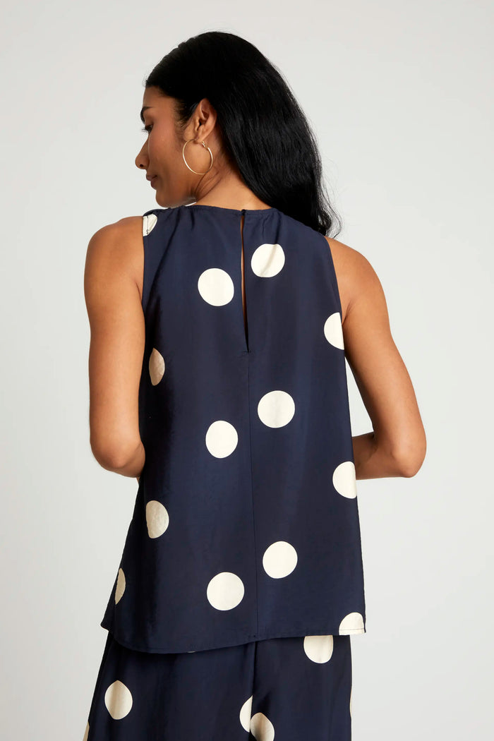 Wild Pony Top Halter Lunares Azul Marino