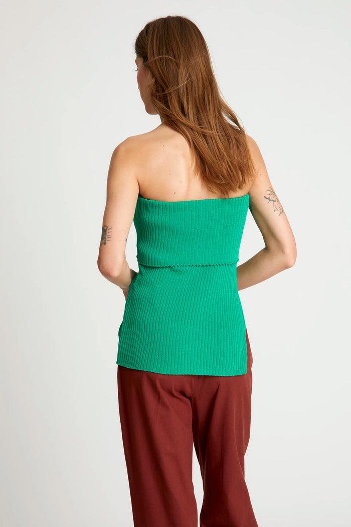 Wild Pony Top Punto Canalé Sin Tirantes Verde