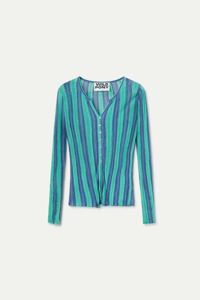 Wild Pony Top Punto Con Botones Azul