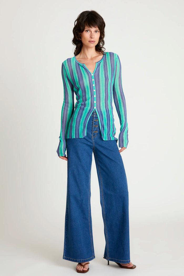 Wild Pony Top Punto Con Botones Azul