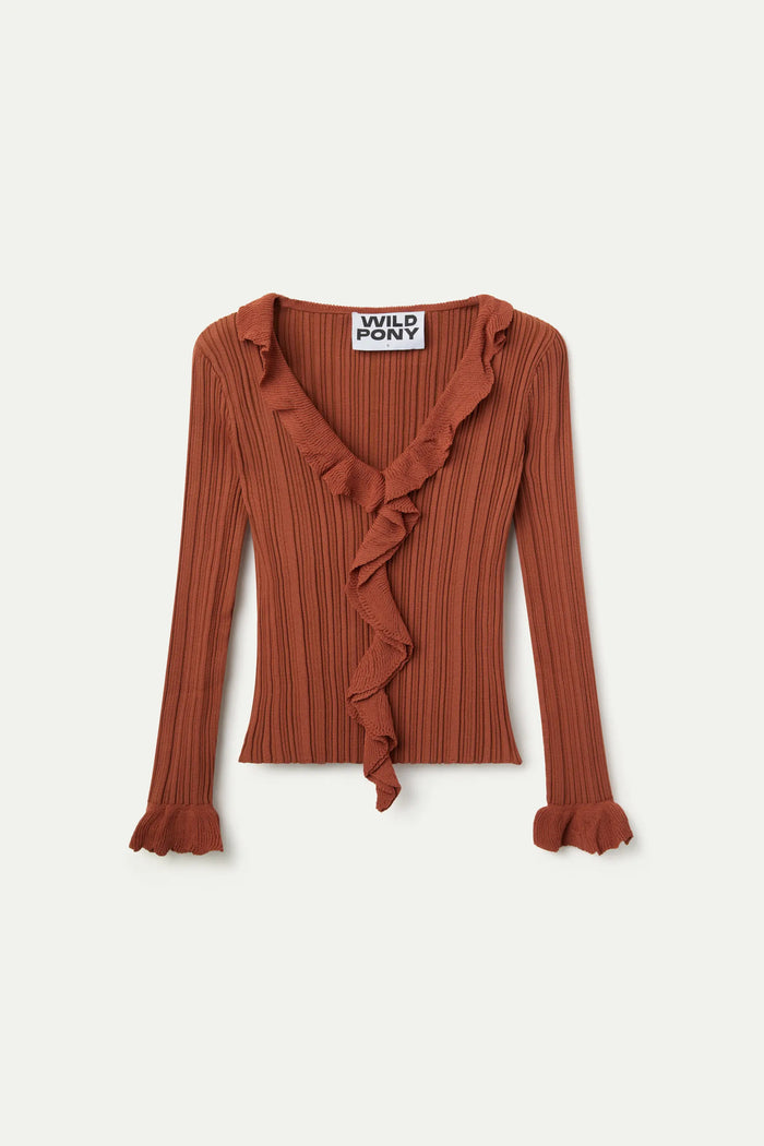 Wild Pony Top Punto Volantes Marrón