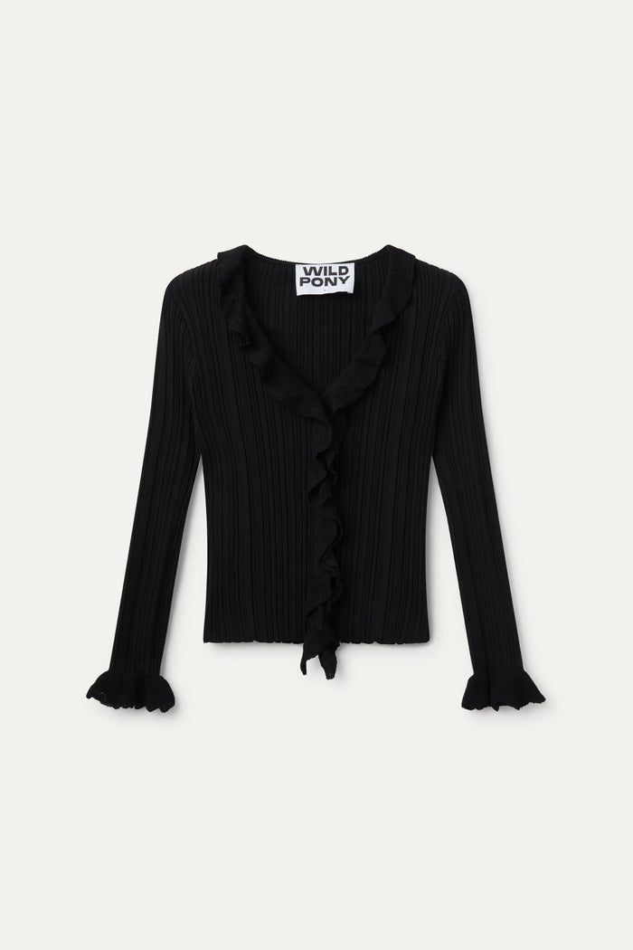 Wild Pony Top Punto Volantes Negro