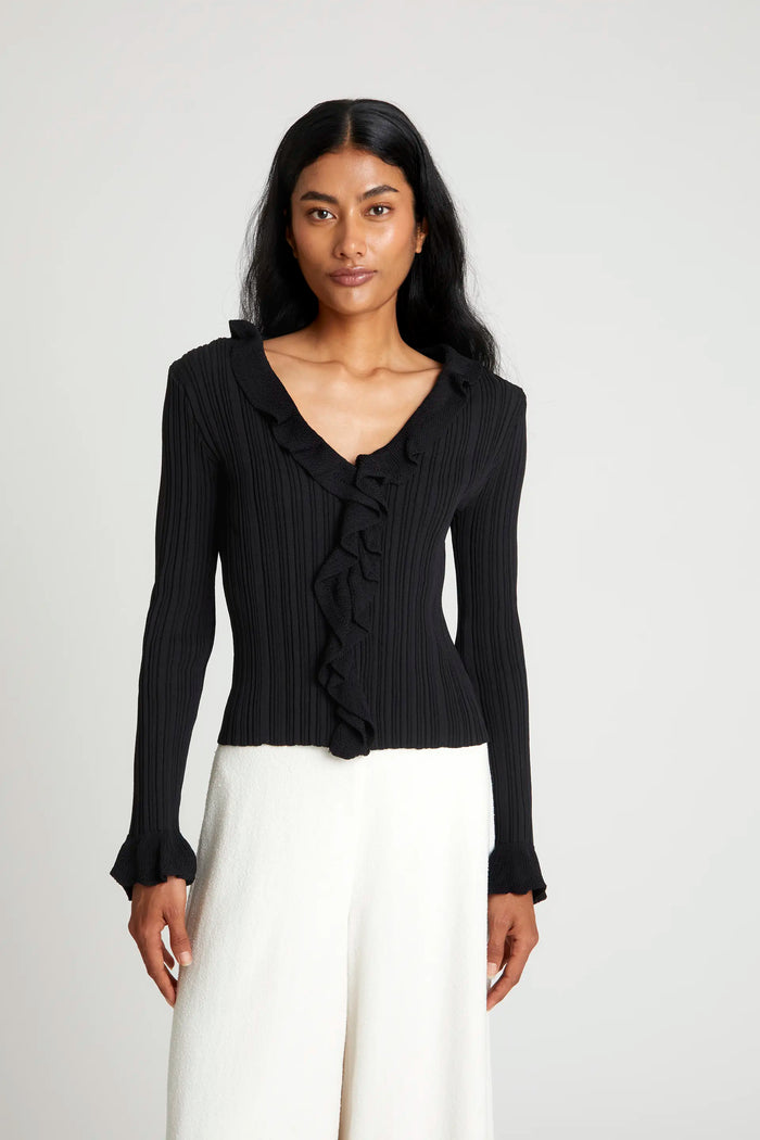 wild pony Top punto volantes negro