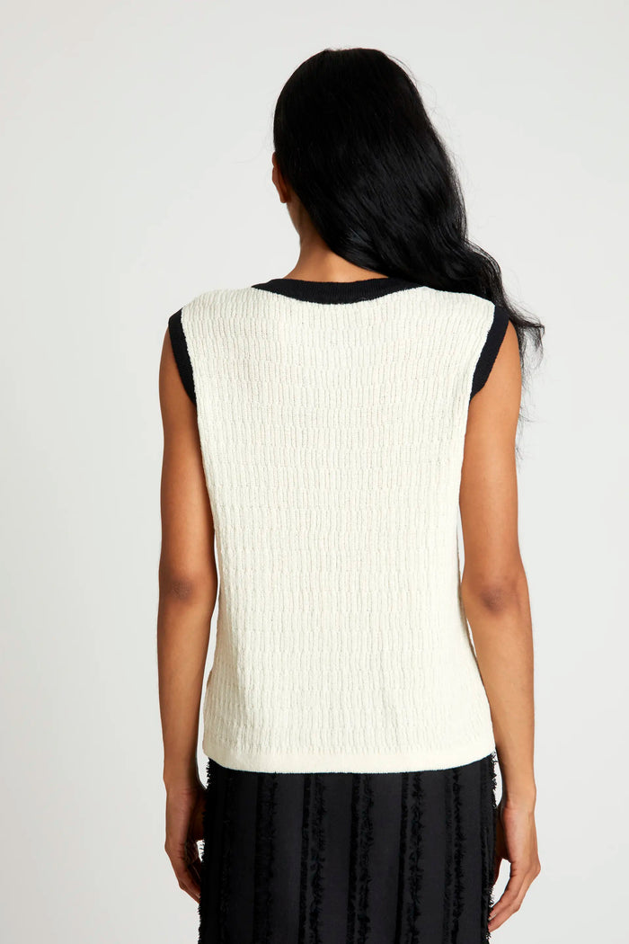 Wild Pony Top Sin Mangas Bicolor Blanco