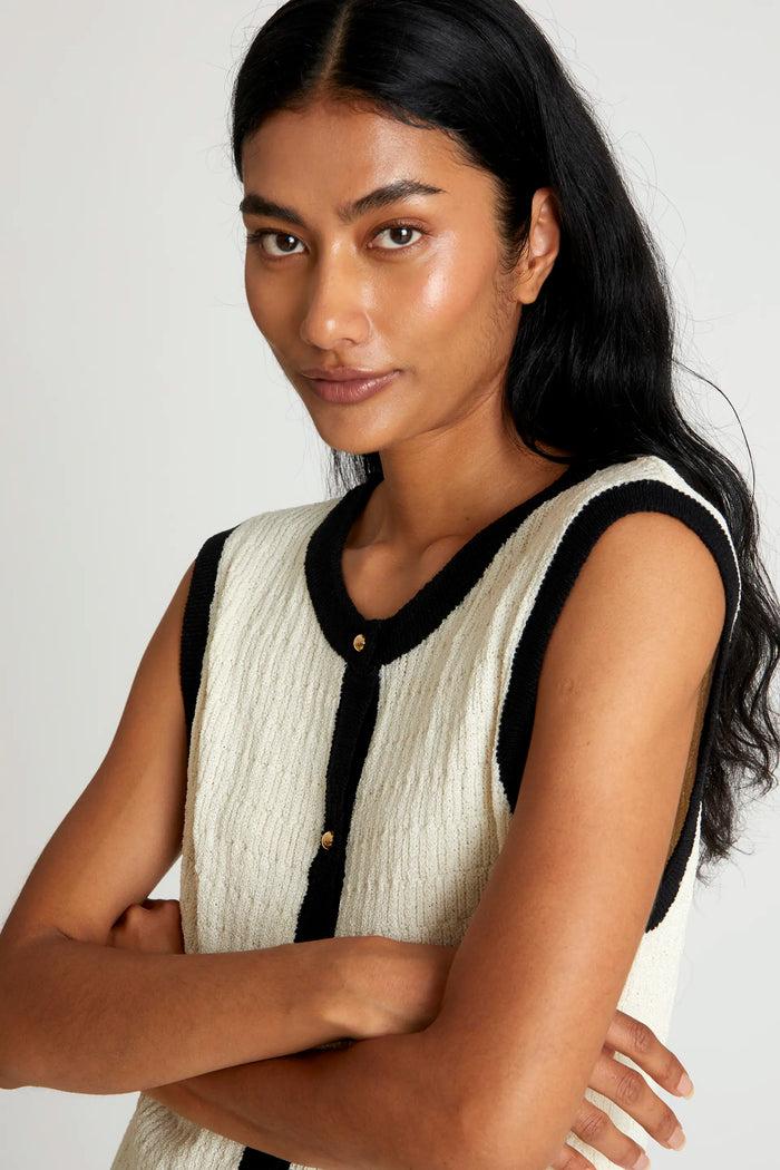 Wild Pony Top Sin Mangas Bicolor Blanco