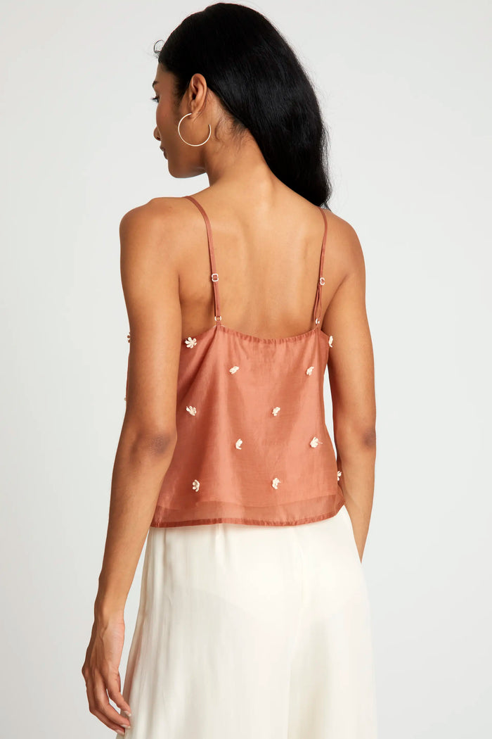 Wild Pony Top Tirantes Flores Marrón