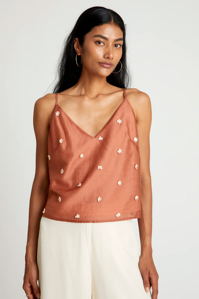 wild pony Top tirantes flores marrón