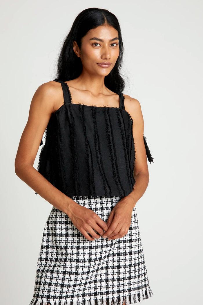 wild pony Top tirantes texturizado negro