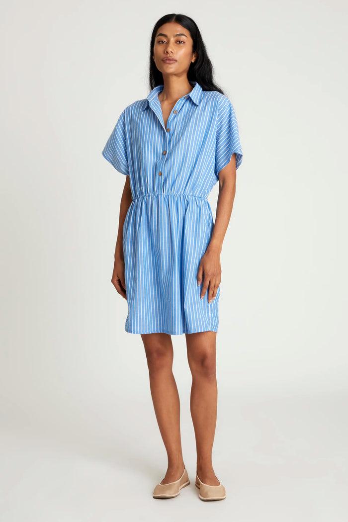 wild pony Vestido corto estampado de rayas azules