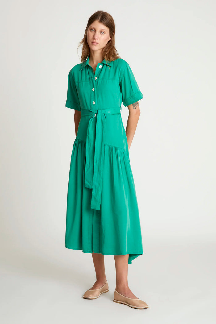 wild pony Vestido largo camisero verde