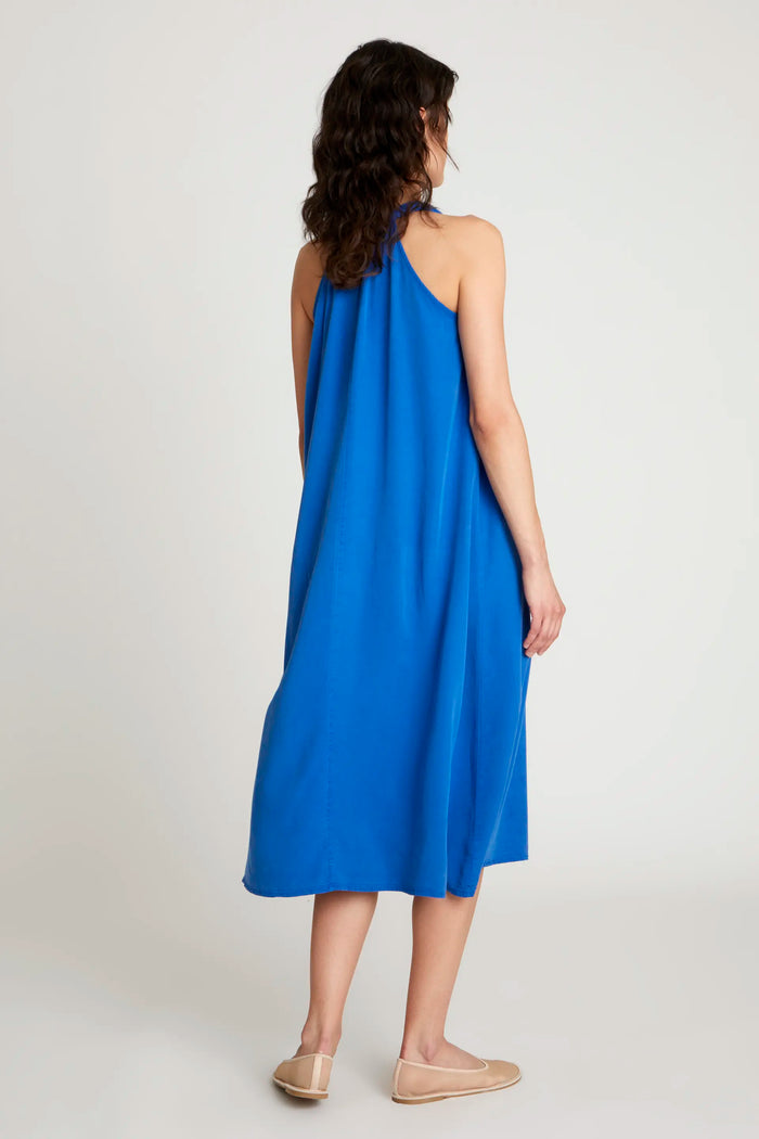 Wild Pony Vestido Largo Escote Pico Azul