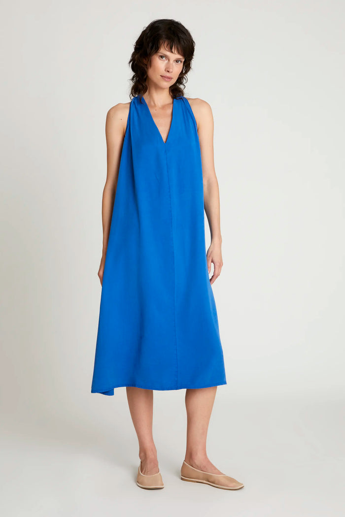 wild pony Vestido largo escote pico azul