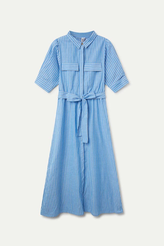 Wild Pony Vestido Largo Estampado De Rayas Azules