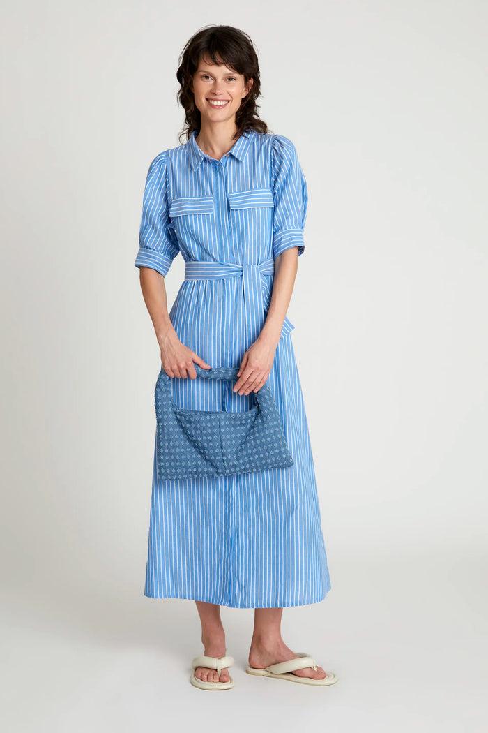 Wild Pony Vestido Largo Estampado De Rayas Azules