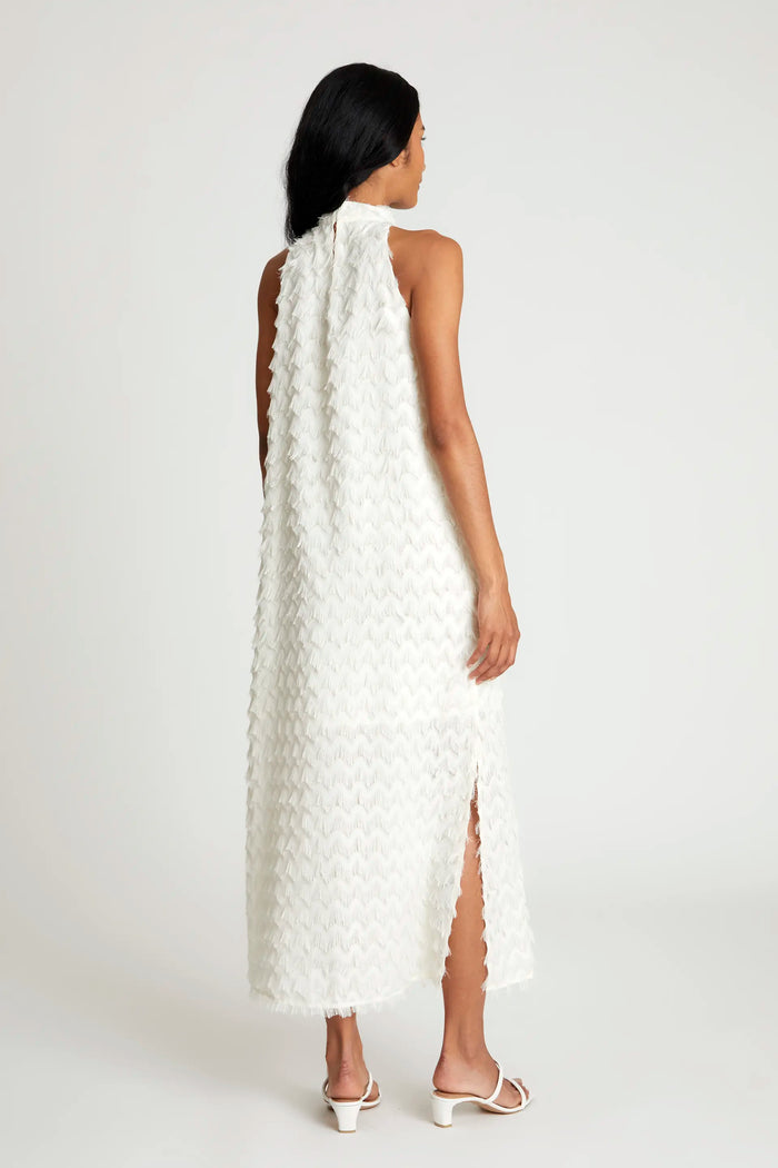 Wild Pony Vestido Largo Flecos Blanco