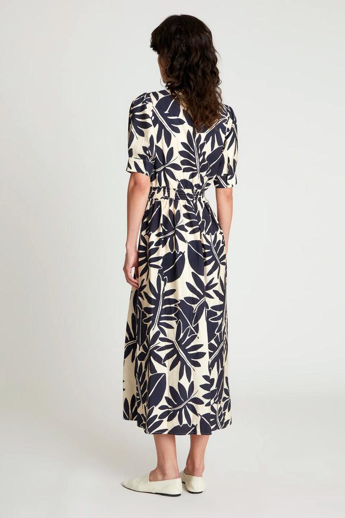 Wild Pony Vestido Midi Camisero Floral Filodendro