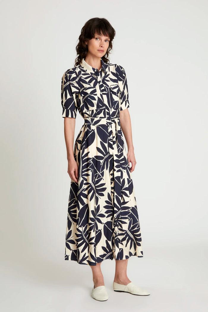 wild pony Vestido midi camisero floral Filodendro