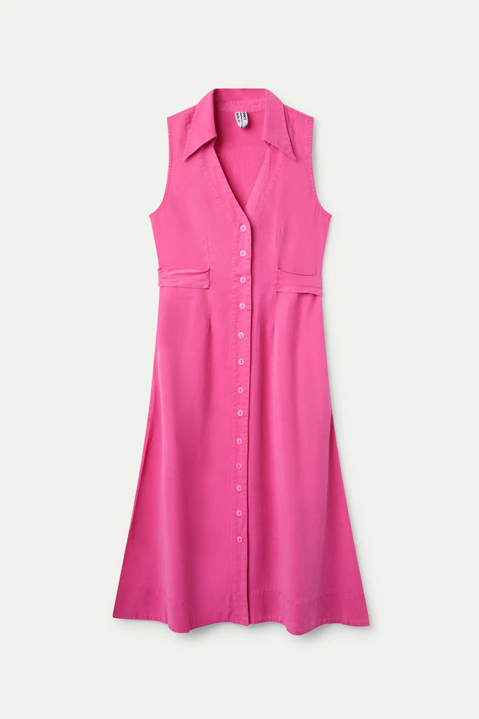 Wild Pony Vestido Midi Camisero Rosa