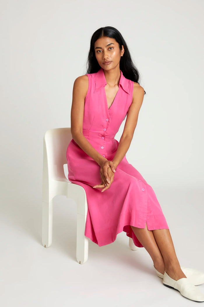 Wild Pony Vestido Midi Camisero Rosa