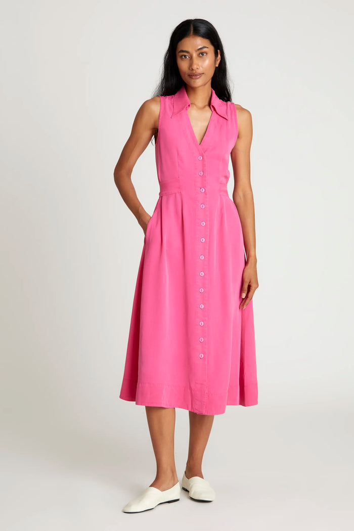 wild pony Vestido midi camisero rosa