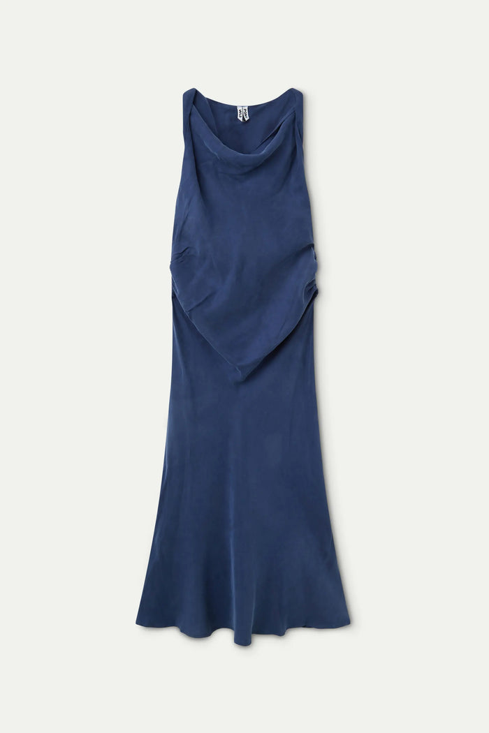 Wild Pony Vestido Midi Cuello Barco Azul Marino