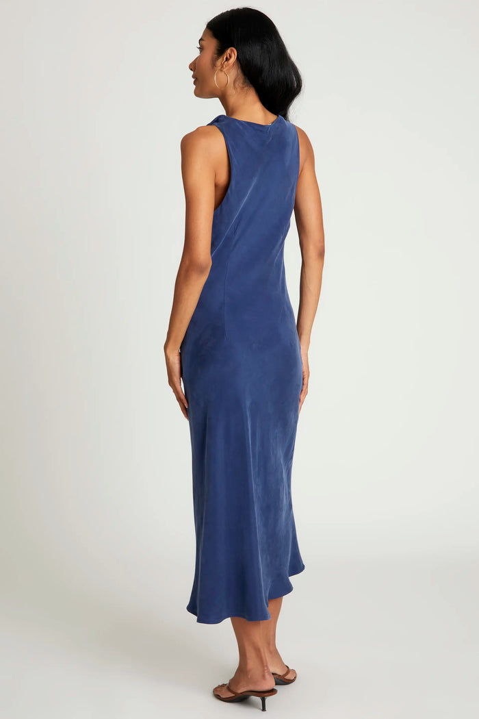 Wild Pony Vestido Midi Cuello Barco Azul Marino