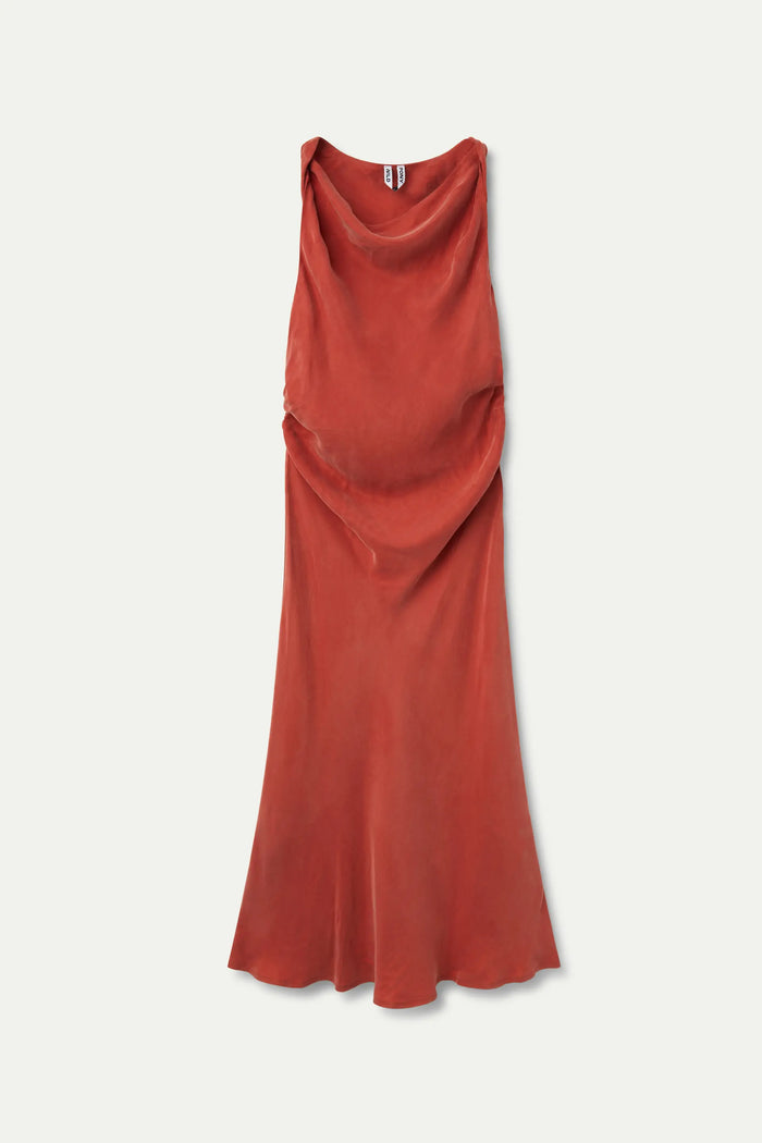 Wild Pony Vestido Midi Cuello Barco Marrón