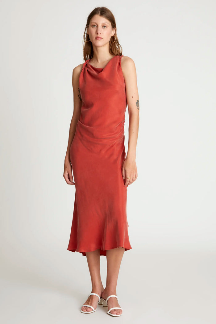 wild pony Vestido midi cuello barco marrón