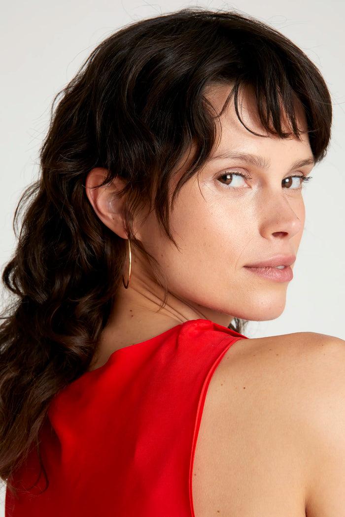 Wild Pony Vestido Midi Cuello Barco Rojo