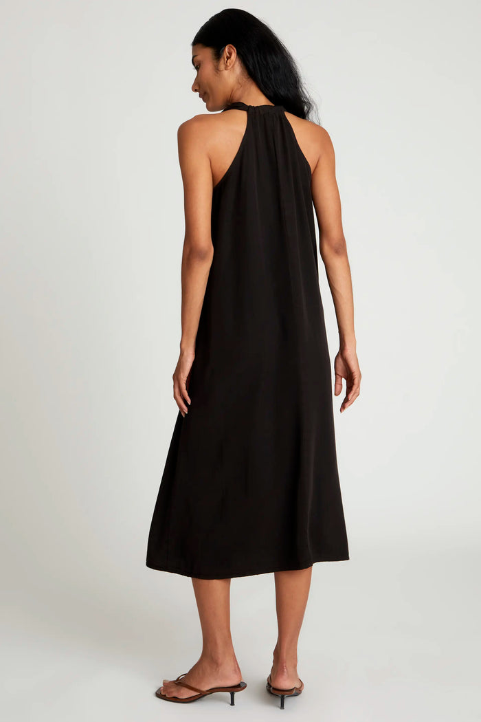 Wild Pony Vestido Midi Escote Pico Negro