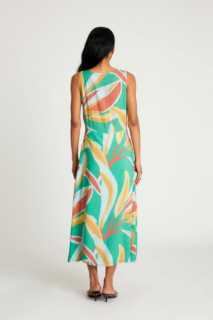 Wild Pony Vestido Midi Estampado Floral Bromelia